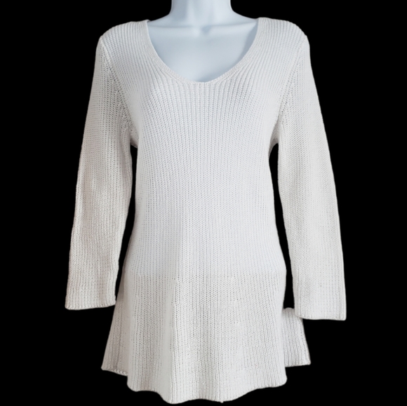 Talbots Sweaters - NWT Talbots white semi sheer cotton sweater Womens Medium